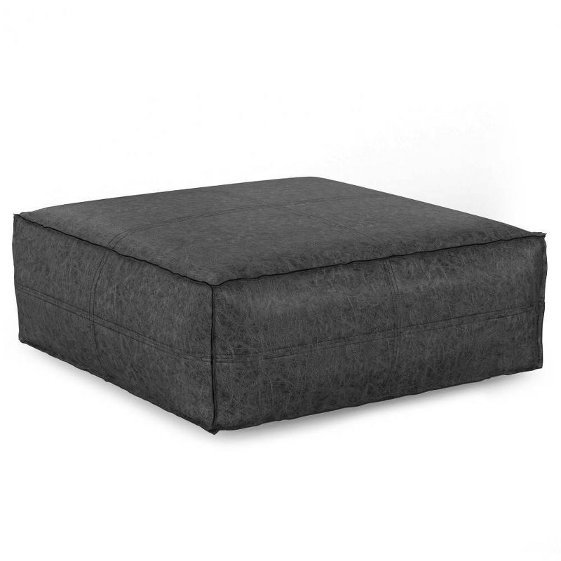 Wendal Extra Large Coffee Table Pouf Distressed Black - WyndenHall, 1 of 7
