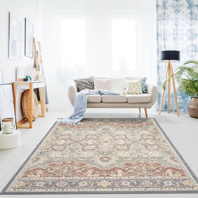 Premium Vintage Boho Area Rug For Living Room, Luxury Traditional