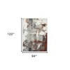 Ivory Gray and Rust Abstract Power Loom Area Rug - 3 of 4