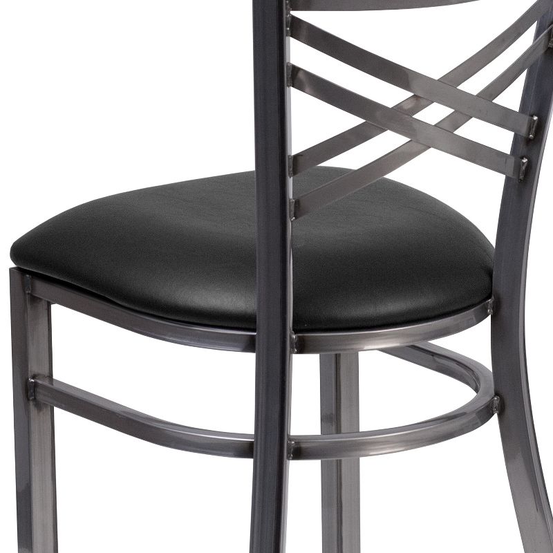 Emma and Oliver Clear Coated "X" Back Metal Restaurant Dining Chair, 5 of 11
