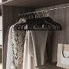 Velvet Hangers 50 Pack, Non-Slip Clothes Hangers, Suit Hangers with Shoulder Notches, 360¡ã Swivel Hook, Space-Saving Black - 3 of 4