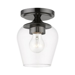 Livex Lighting Willow 1 - Light Flush Mount in  Black Chrome - 1 of 1