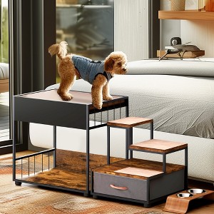 Whisen Pet Bunk Bed & Pet Step Perch with Removable Cushions and Carpeted Steps - 1 of 4