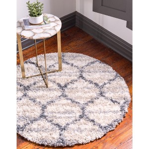Unique Loom    Hygge Shag Trellis Area Rug - 1 of 4