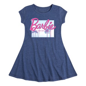 Girls' - Barbie - Sunny Days Ahead Fit & Flair Cap Sleeve Dress - 1 of 2