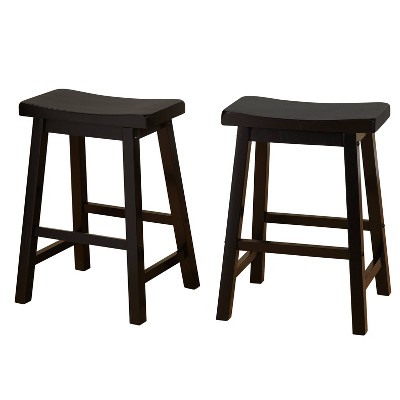 Set of 2 24" Belfast Saddle Stools Black - Buylateral