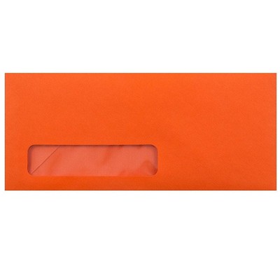 JAM Paper #10 Business Window Envelopes 4.125 x 9.5 Orange Recycled 5156477