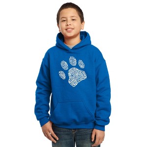 LA Pop Art Boy's Word Art Hooded Sweatshirt - Dog Paw - 1 of 4