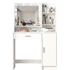 Homy Casa Vanity Desk with Lighted Mirror,Storage Shelves and Cabinet for Bedroom or Dressing Area - 2 of 4
