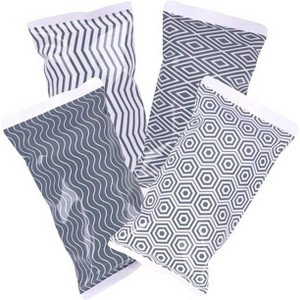 TruHealth 4 Pack Small Reusable Ice Packs for Lunch Box, Bag or Cooler, Long Lasting, BPA Free, Grey Prints - 1 of 4