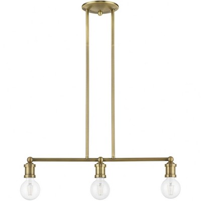 Lansdale Antique Brass 3-Light Linear Chandelier