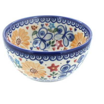 Blue Rose Polish Pottery Butterfly Dessert Bowl