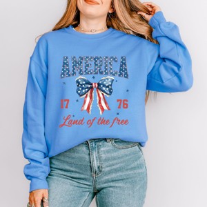 Simply Sage Market America Land of the Free Coquette Sweatshirt - 1 of 4
