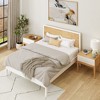 Plank+Beam Solid Wood Duo Queen Bedroom Set with 2 Nightstands, White/Birch - 2 of 4