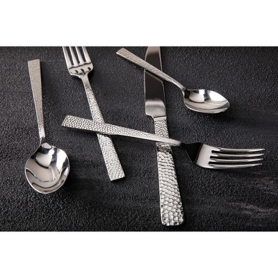 20pc Stainless Steel Nomad Silverware Set Silver: Flatware Service for 4, Dishwasher-Safe - Fortessa Tableware Solutions