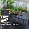 Outsunny Rectangle Outdoor Dining Table for 6 People, Steel Rectangular Patio Table with Umbrella Hole, Steel Frame for Garden, Balcony, Black - 4 of 4