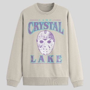 Men's Camp Crystal Lake Crewneck Sweatshirt - Cream - 1 of 3
