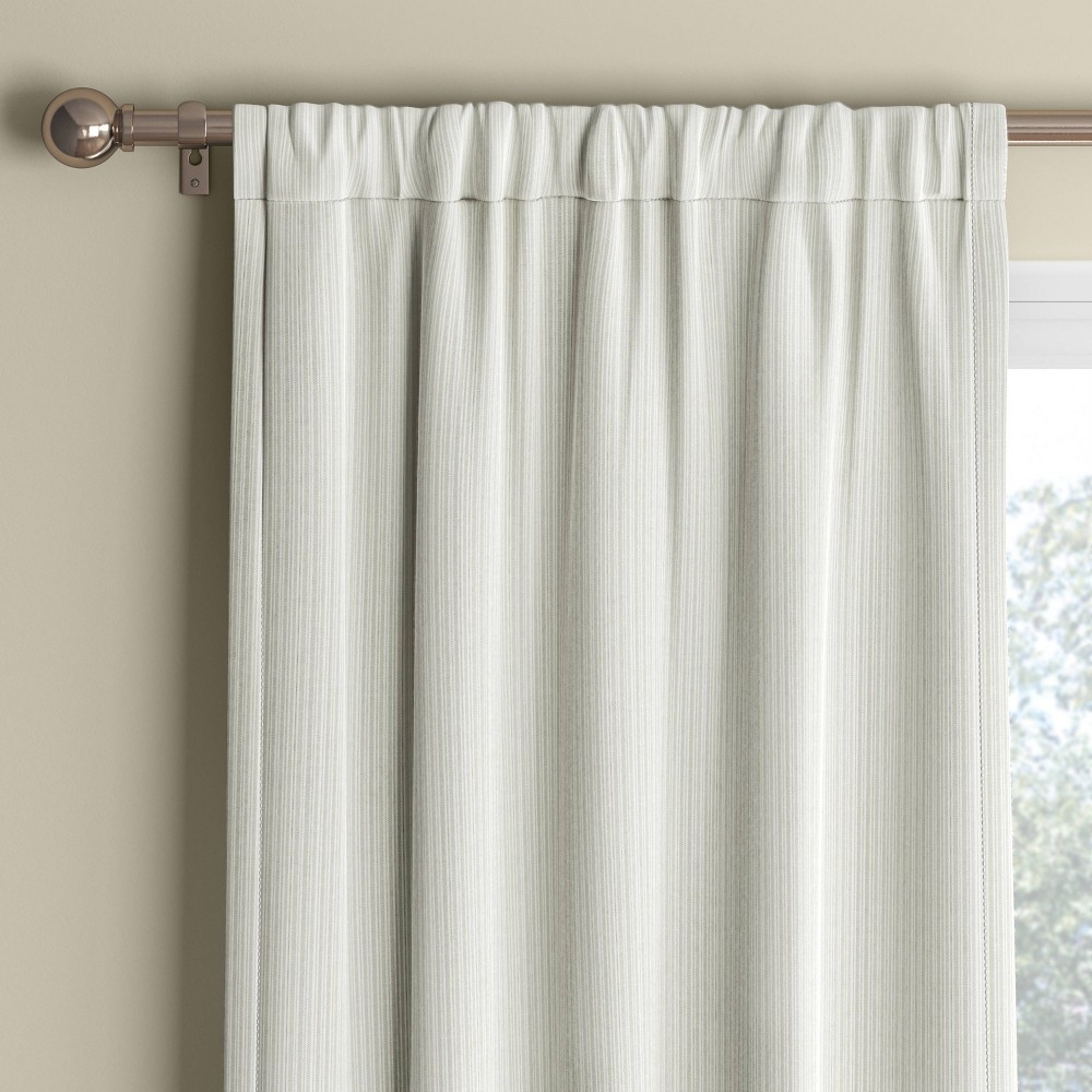 Photos - Curtains & Drapes 42"x84" Blackout Baby Striped Window Curtain Panel Khaki/Ivory - Room Esse