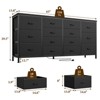 14 Drawer Dresser, 63 Inch Black Fabric Dresser TV Stand with Power Outlet for 65 70 75 Inch TV, Long Entertainment Center for Bedroom, Closet - 2 of 4