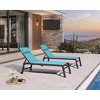 PURPLE LEAF Outdoor Lounge Chair Set Aluminum Patio Chaise Lounger with Side Table and Pillow for Outside Pool Beach Sunbathing Tanning Recliner - 2 of 4