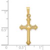 Black Bow Jewelry 14k Yellow Gold Polished Hollow Fleur de Lis Cross Pendant - 4 of 4