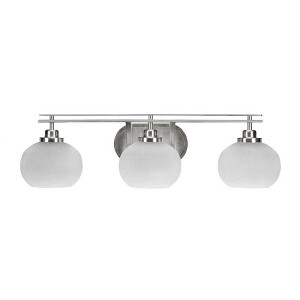 Toltec Lighting Odyssey 3 - Light Vanity in  Brushed Nickel with 7" White Muslin Shade - 1 of 1