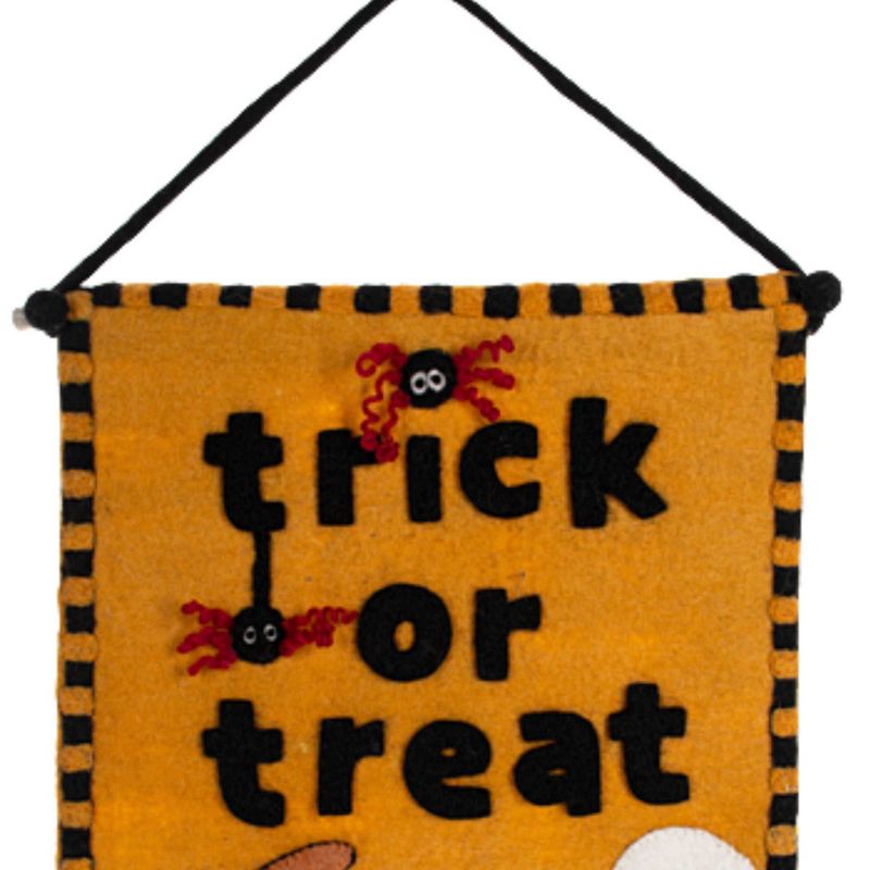 Ganz 22.5 Inch Trick Or Treat Wool Banner Owl Ghost Wall Decor Figurines, 3 of 4