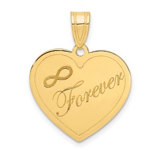 Black Bow Jewelry 14k Yellow Gold Forever Heart Pendant, 21mm - 1 of 4