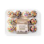 Chocolate & Vanilla Mini Cupcakes - 10oz/12ct - Favorite Day™