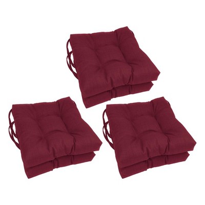Blazing Needles, 16-inch Spun Polyester Solid Outdoor Square Tufted Chair Cushions (Set of 6)