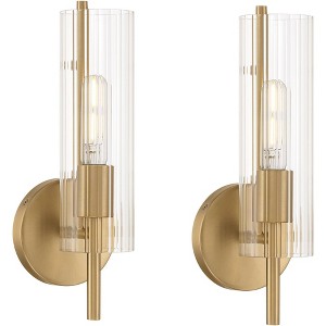 Possini Euro Design Possini Euro Taurus 13 1/2"H Brushed Champagne Wall Sconce Set of 2 - 1 of 4