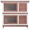 vidaXL Rabbit Hutch  Solid pine wood Large Pull-Out Rabbit Hutch - 4 of 4