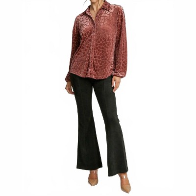 Women's Burnout Animal Velvet Top - umgee L