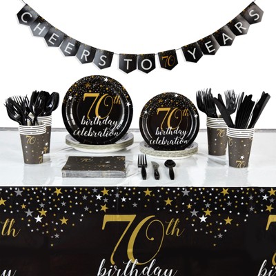 Serves 24 70th Birthday Party Supplies and Decorations Tableware for Men Women