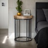 Hommoo Round End Table, Small Accent Side Table with Metal Frame Rustic & Black - 2 of 4