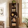 Lantine 69.29'' Tall Corner Cabinet, Freestanding Kitchen Pantry with Doors and Adjustable Shelves for Living Room, Study Room, Rustic Brown - 2 of 4