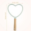 Unique Bargains Heart Wood Handle Vanity Portable Handheld Cosmetic Makeup Mirror 1Pc - 4 of 4