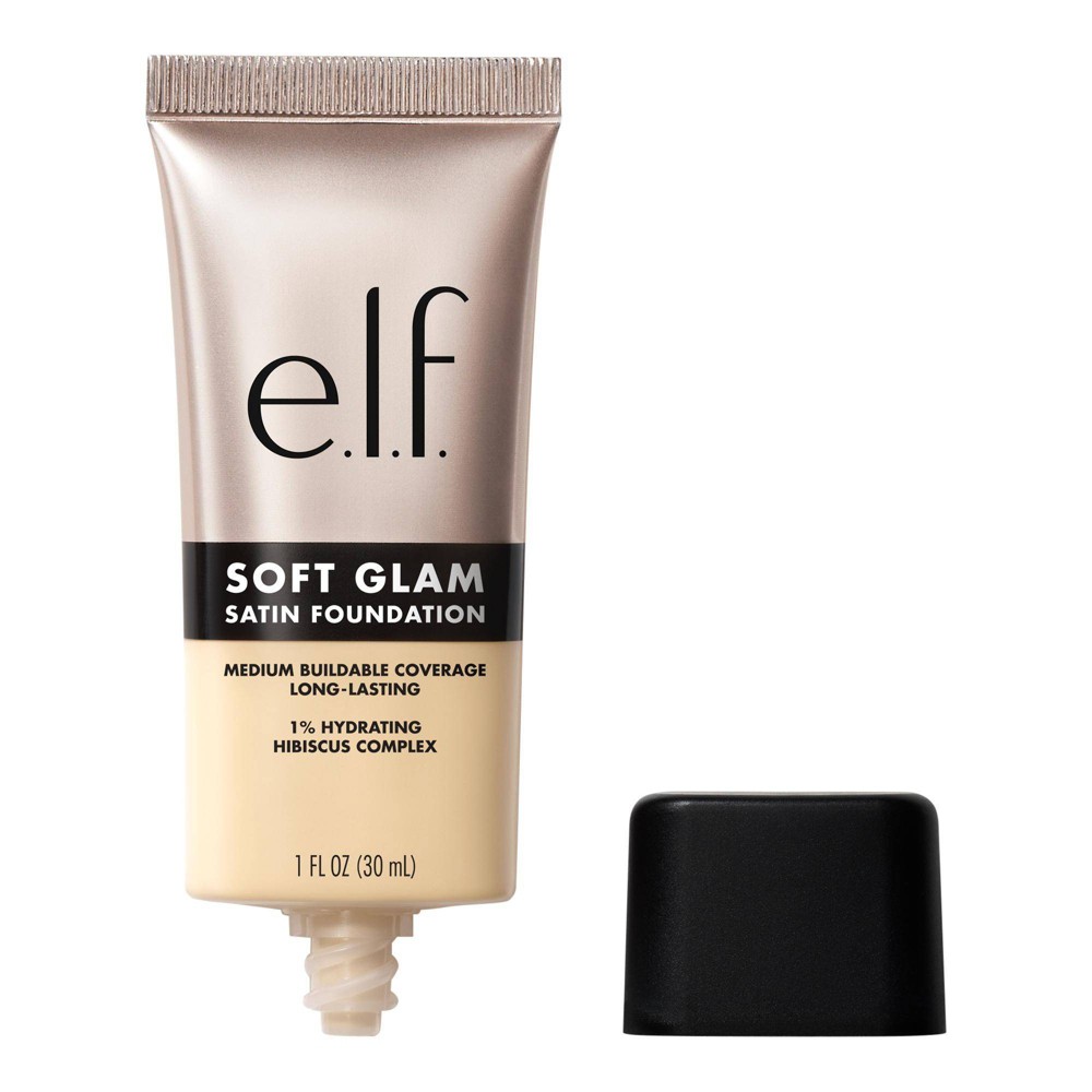 Photos - Foundation & Concealer ELF e.l.f. Soft Glam Satin Foundation - 15 Fair Warm - 1 fl oz: Paraben-Free, Vegan, Medium Coverage, Face Application 