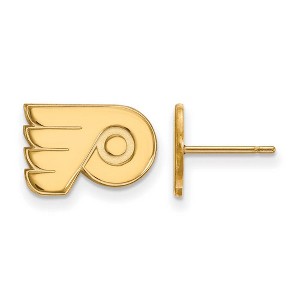 Black Bow Jewelry 14k Yellow Gold Plated Sterling Silver Philadelphia Flyers NHL Stud Earrings - 1 of 3