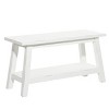 Farmhouse Solid Wood Bench White - Olivia & May: Vintage Style, 2-Seater, No Assembly Required - 2 of 4