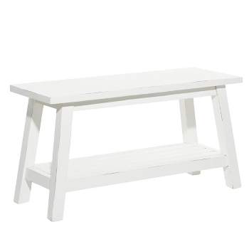 Farmhouse Solid Wood Bench White - Olivia & May