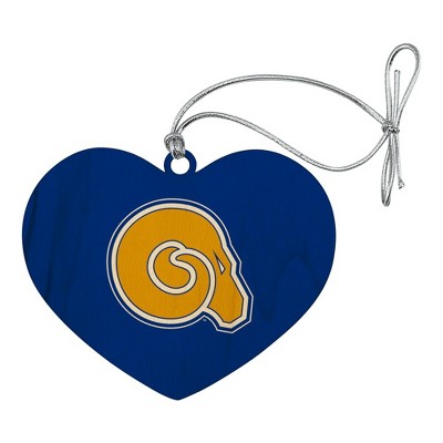 Albany State University Primary Logo Heart Love Wood Christmas Tree Holiday Ornament