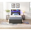 NicBex Twin Upholstered Bed Frame with LED Lights and Charging Station,Metal Platform Bed with 1 Drawer,No Box Spring Needed,Easy Assembly,Black - 2 of 4