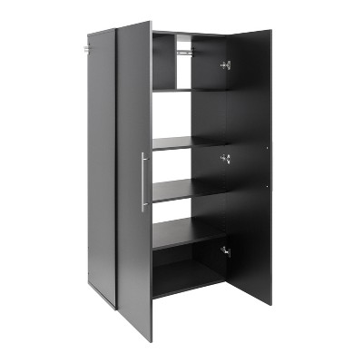 Prepac Black Large Adjustable Shelving Storage Cabinet