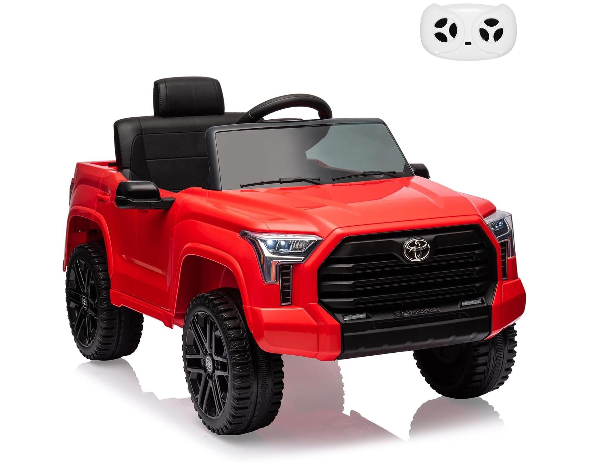 Toyota Tundra 12V Licensed Ride-On Truck for Kids, Off-Road Electric Car with Remote, 3 Speeds, LED Headlights & Suspension