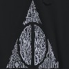 Harry Potter Men's Deathly Hallows Shape White Long Sleeve Graphic Cotton Sweatshirt Hoodie - Black XXXL - 2 of 3