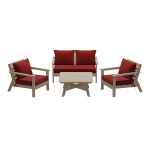 WestinTrends Avalon Outdoor 5-Piece Modular Sectional Patio Furniture Sofa Set - 1 of 4