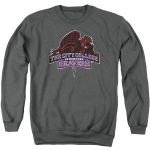 City College of New York Official Distressed Primary Logo Adult Crewneck Sweatshirt - 1 of 4
