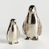 Plum & Post Penguin Pair - Silver Aluminum Sculptures, Set of 2 - 2 of 4
