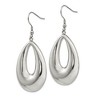 Black Bow Jewelry 40mm Puffed Teardrop Dangle Earrings in Stainless Steel - 2 of 4
